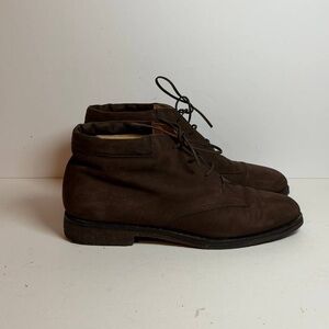 Salvatore Ferragamo Brown Suede Ankle Lace-up Boots Size 6